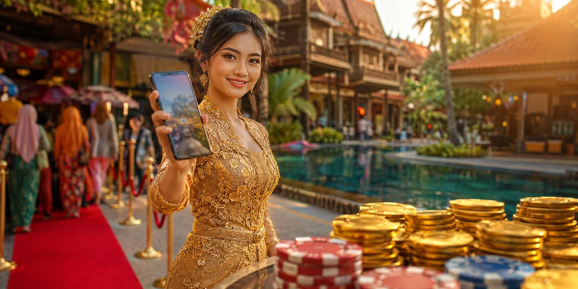 Pengguna wanita berbaju kebaya di Kota Bharu menggunakan kasino mudah alih